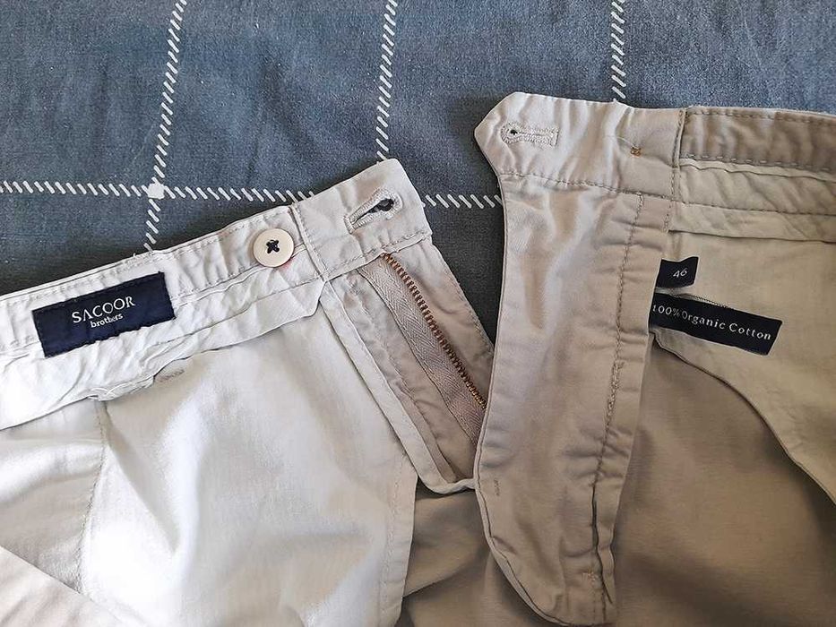 Calções Algodão Chino Cinzento  Sacoor  Portofino Homem Slim Fit 46