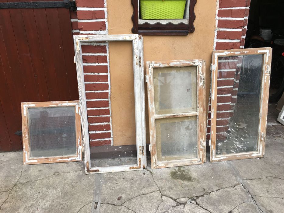 Drewniana rama okienna boho retro prowansalski home