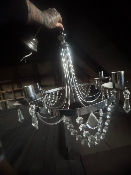 Lampa wisząca glamur z kryształkami  Żyrandol Ksenia 5x40 W E14