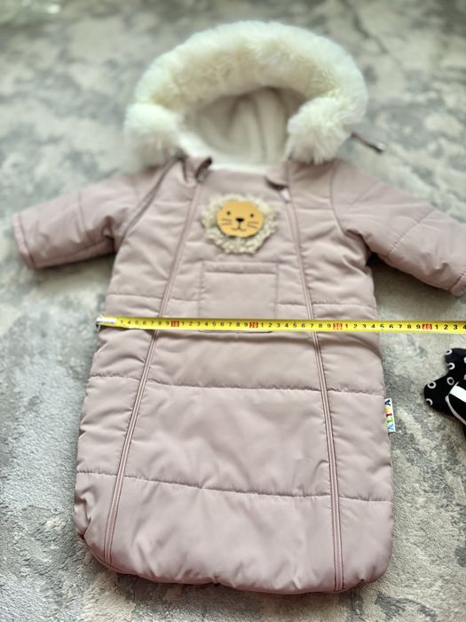 Конверт комбінезон на виписку 56-62 розміру з шапкою та рукавичками