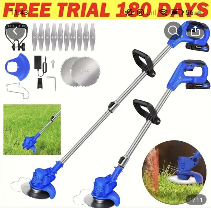 Máquina de corte de relva elétrica sem fio