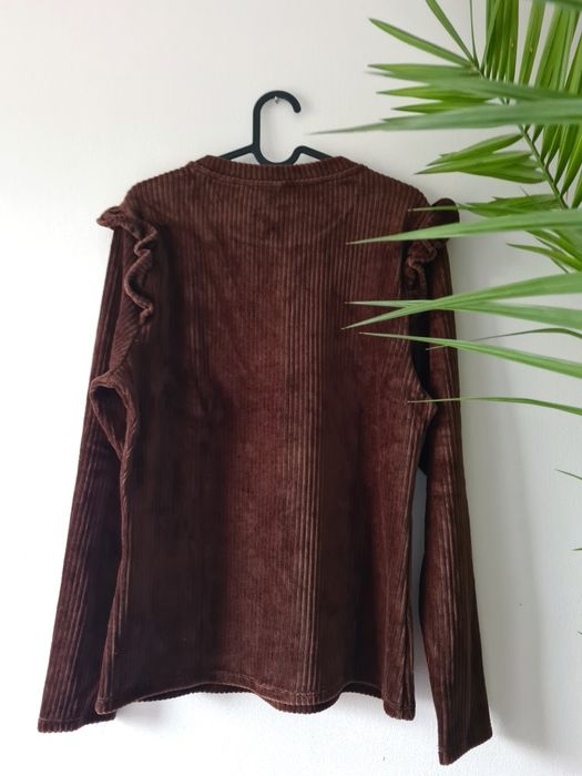 Bluza ONLY welurowa brązowa czekoladowa L