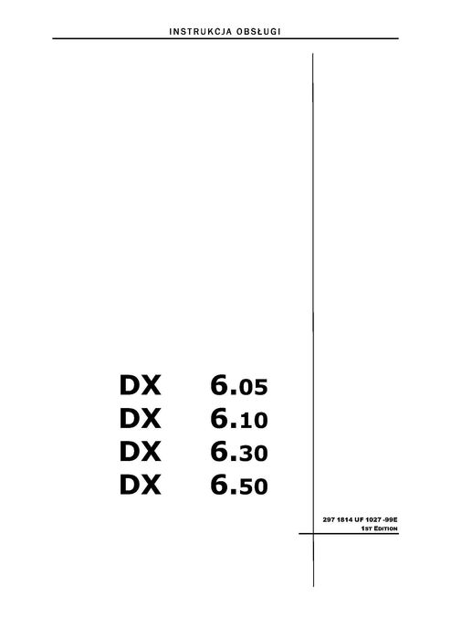Ciągnik -- Instrukcja obsługi Deutz Fahr DX 6.10 6.30 6.50 PL
