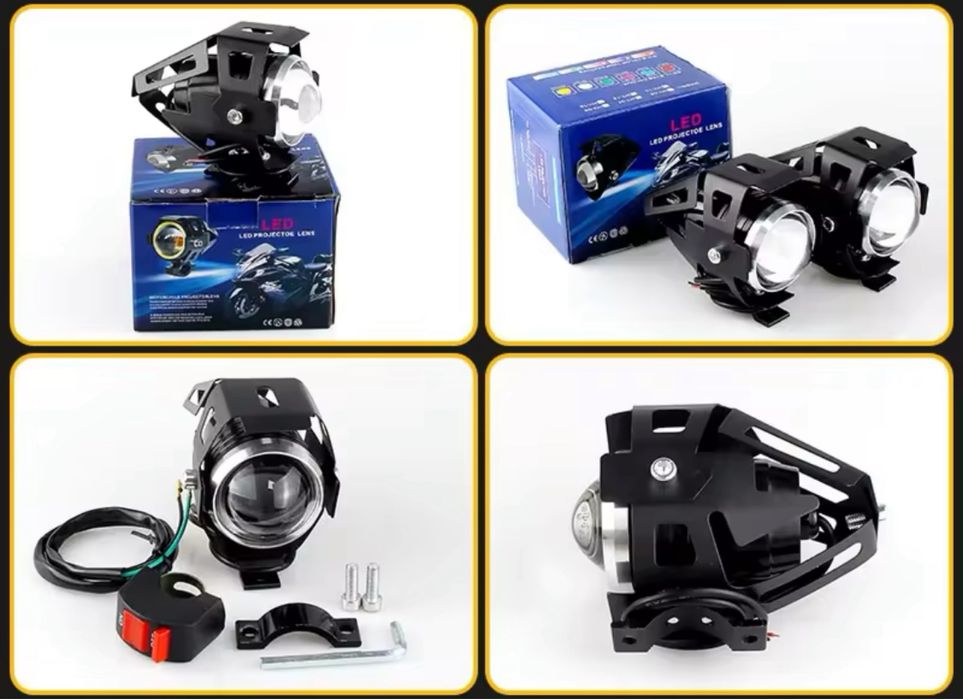 Faróis moto/Foco auxiliares Led 125w 9600Lm