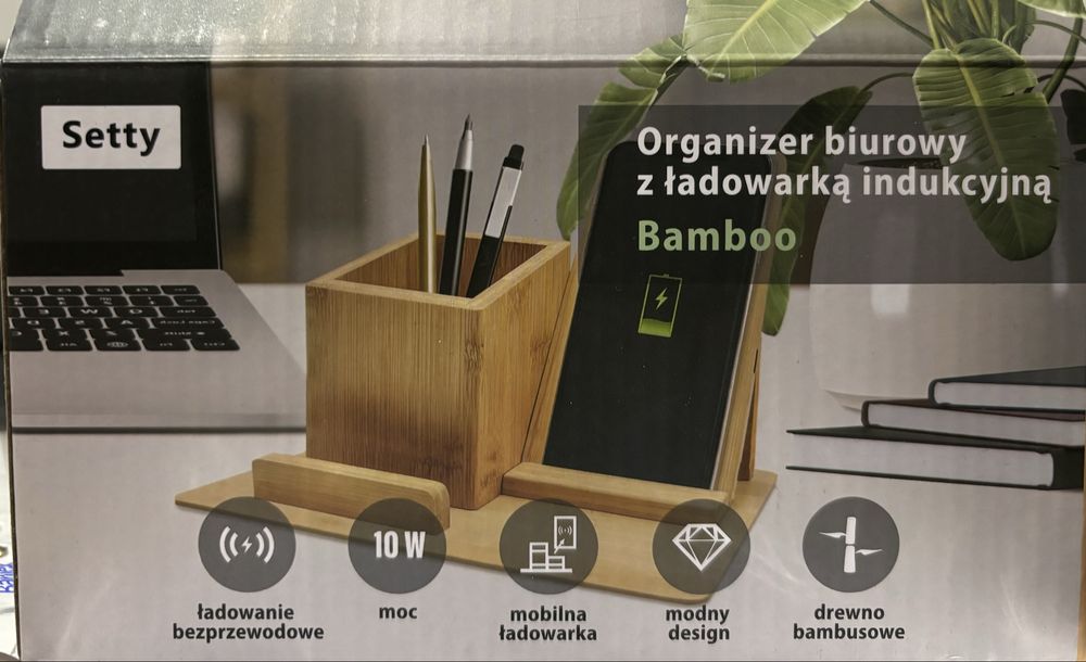Ładowarka indukcyjna bambusowa Nowa