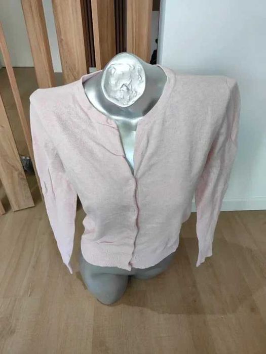 Cardigã de Malha Fina H&M Rosa Pastel – Tam. S