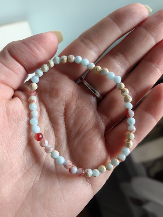 Bransoletka jaspis cesarski. Handmade, nowa.