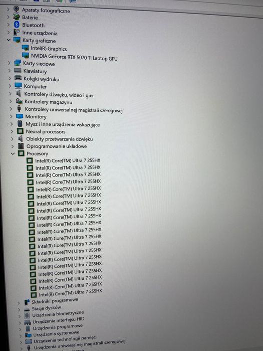 MSI Vector 16 HX AI 16" 240Hz/Ultra 7 255HX/RAM16GB/Dysk SSD 1TB/RTX5070Ti 12GB/Win11