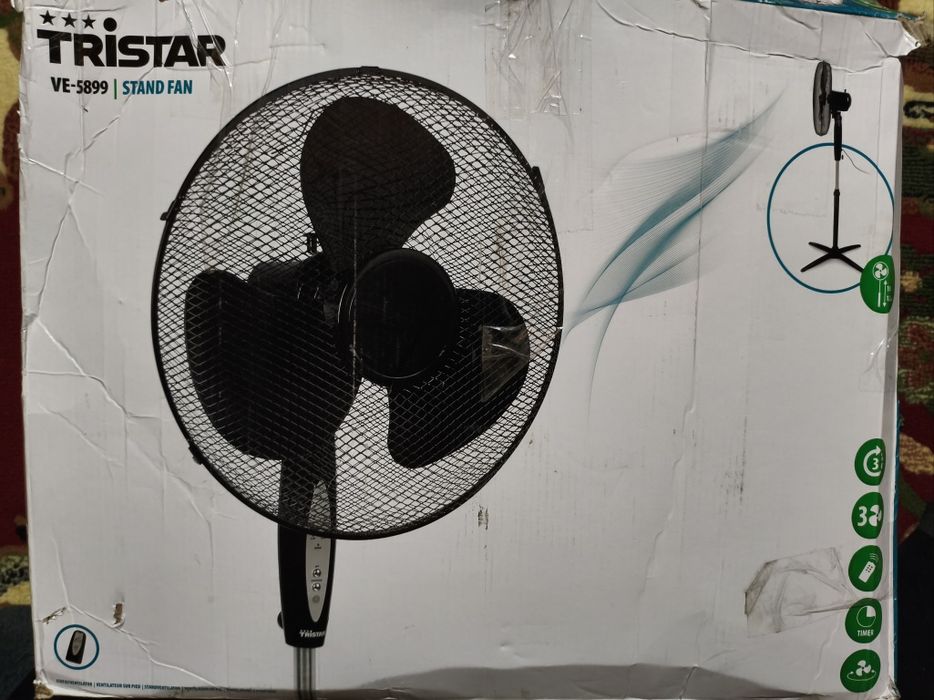 Ventoinha de pé de 40cm e 45w altura regulável 105-125cm