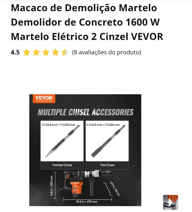 Martelo motopic de demolição