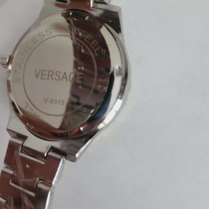 Srebrno złoty zegarek versace damski