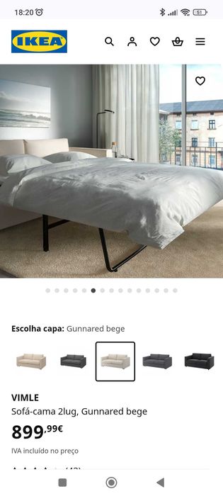 Sofá-cama IKEA VIMLE 2 lugares – ótimo estado, confortável e versátil