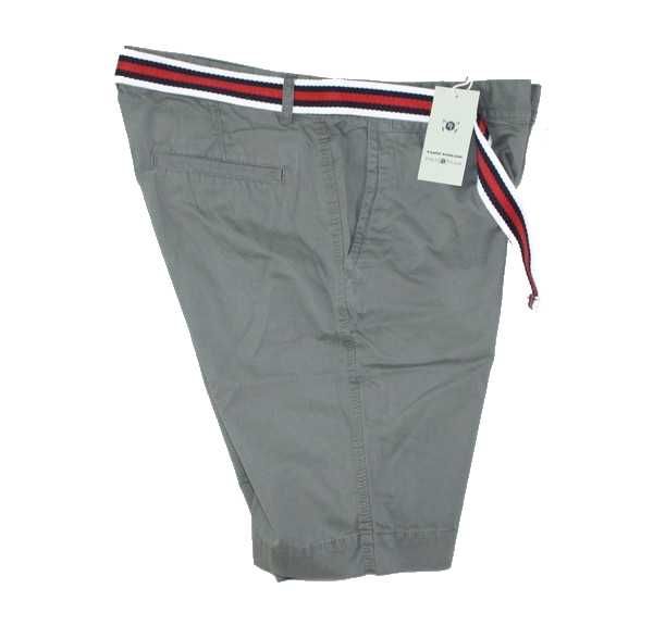 Męskie spodenki z paskiem Tom Tailor - Polo Team szare szorty nowe W40