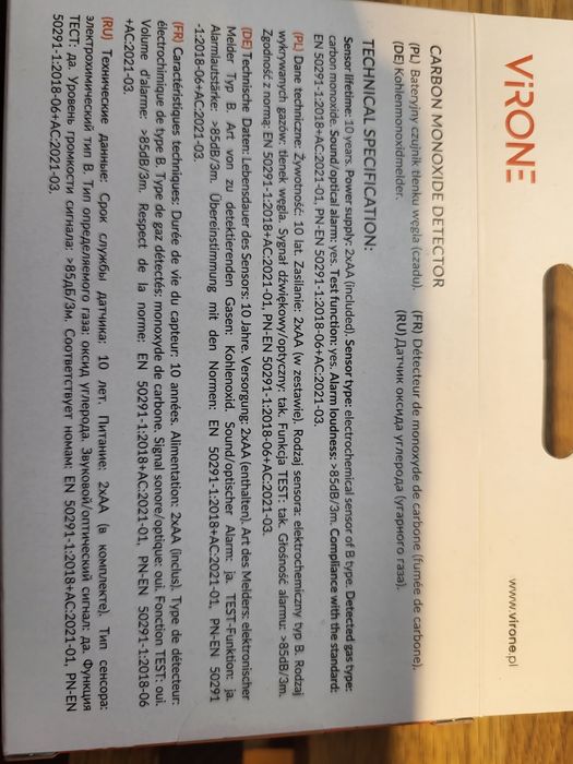 Detektor  czadu nowy w kartonie