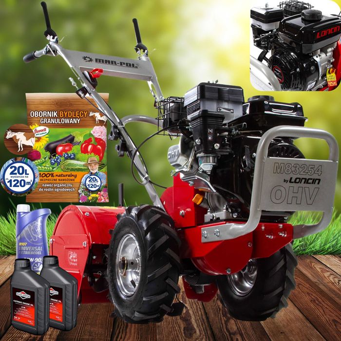 Glebogryzarka Demon na silniku Loncin 6,5KM Zestaw Oleje Obornik Bydlę