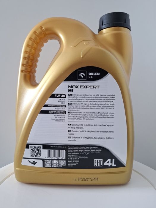 Olej Orlen Max Expert 5W40 4L