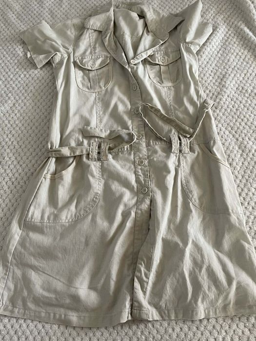 Lniana casualowa sukienka boodoo dolls rozmiar 42.