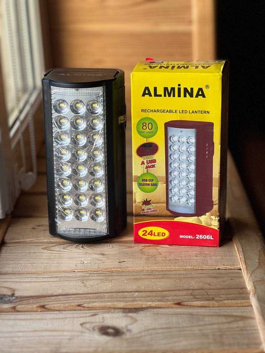 Акумуляторний ліхтар Almina (24 LED) / Потужна лампа-повербанк 80 год