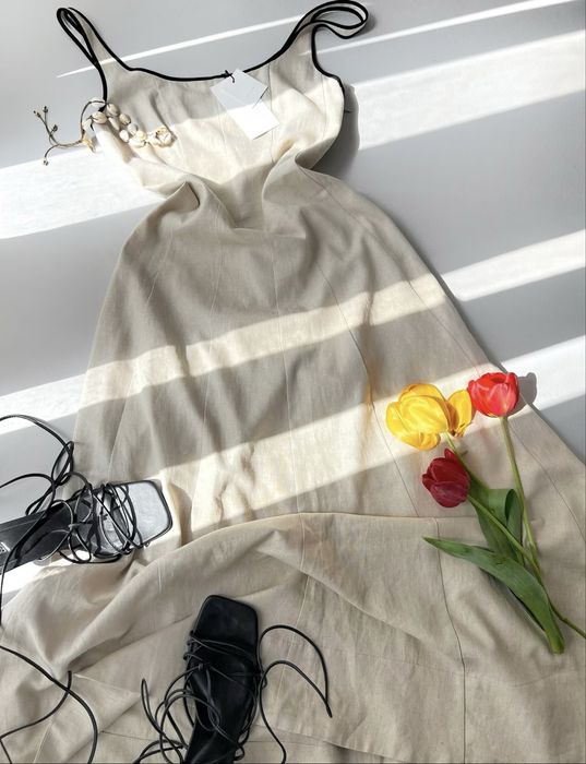 Елегантна святкова сукня з льону Zara , L