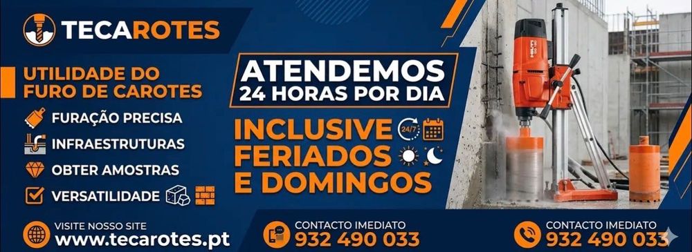Furos de Carote Profissionais – Tecarotes (Betão, Pedra e Alvenaria)