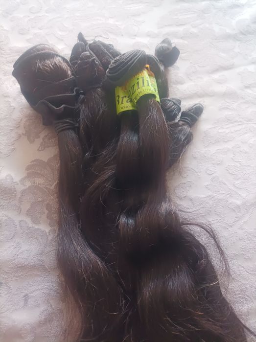 Cabelo natural cor  castanho 200 gramas novo e tratado