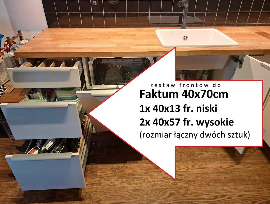 IKEA Aplared do FAKTUM (3szt.) + uchwyty Billsbro 320mm