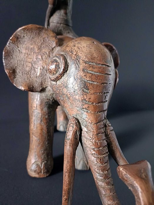 Jeździec Sao na słoniu Afrykański Brąz Benin Dogon Czad Wosk tracony
