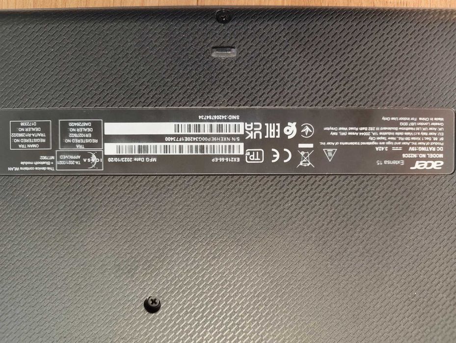 Acer Extensa i5-1235U/16GB/512 po zalaniu, brak dysku twardego