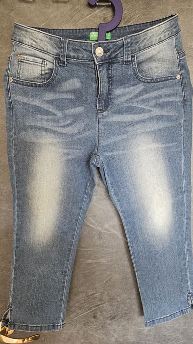 Spodnie Benetton damsko - młodzieżowe jeans 3/4 rozmiar na 160cm -2xl