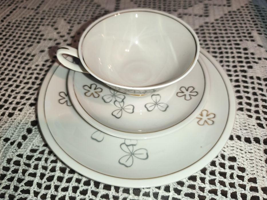 Porcelanowe trio Lettin koniczyna