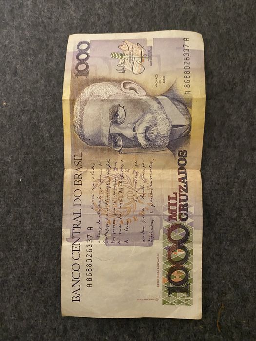 Nota ( Cédula ) 1000 ( mil ) cruzados brasil