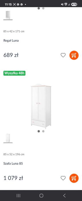 Zestaw mebli do pokoju dziewczynki 6 eleementow