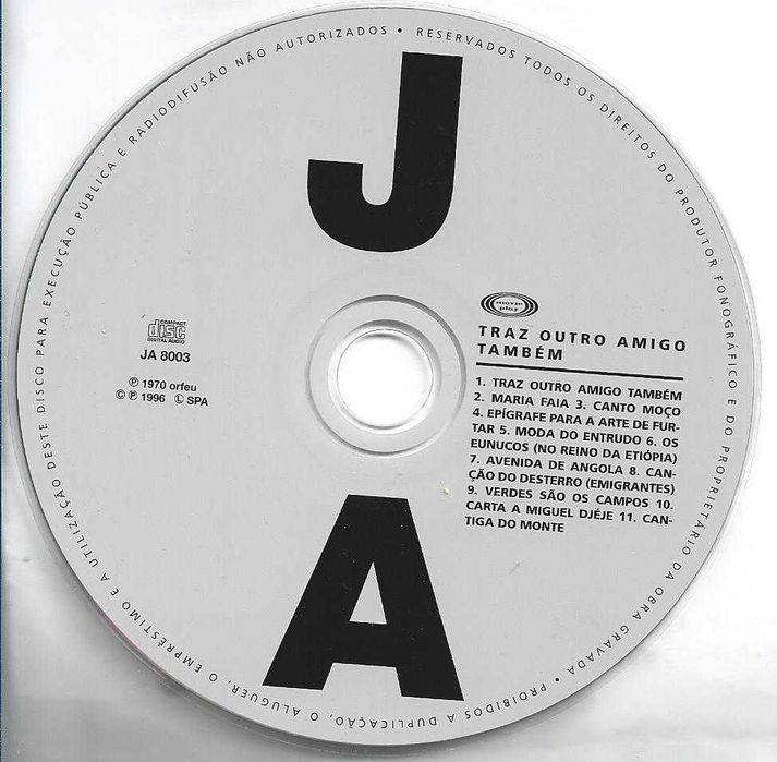 José Afonso	- - - - -		Traz Outro Amigo Também	- - - - -	CD