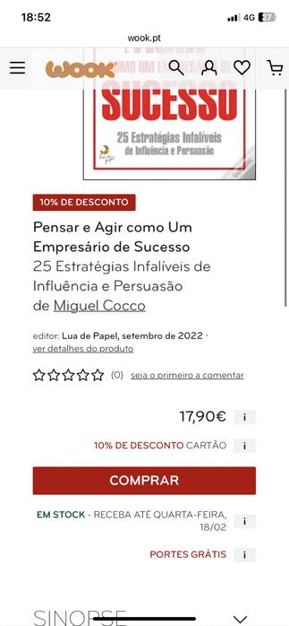 Livro novo NUNCA USADO -PENSAR E AGIR COMO UM EMPRESARIO DE SUCESSO