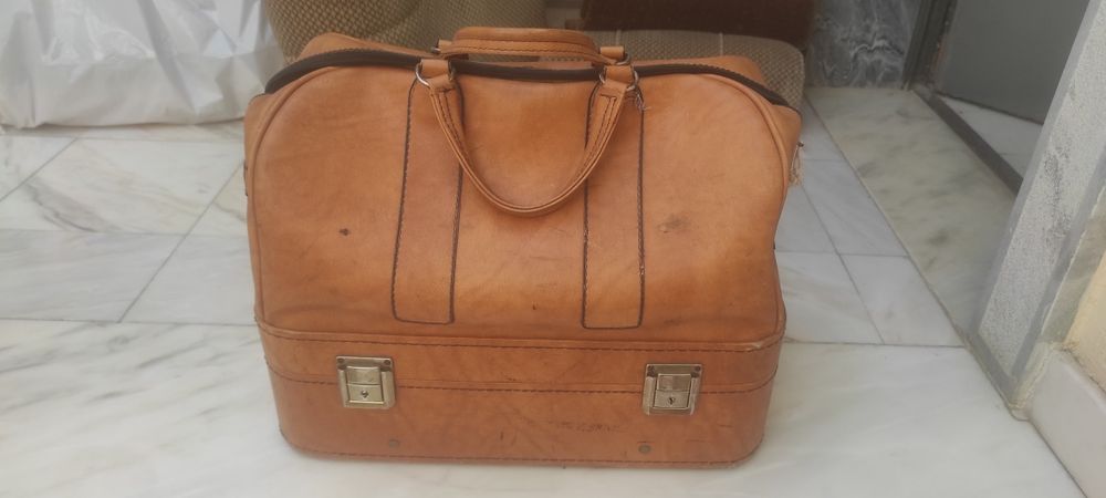 Mala de viagem em pele - vintage