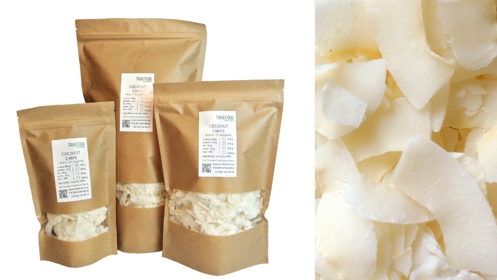 КОКОСОВЕ: Молоко, масло, Паста, Стружка, Мука, Сахар, Чіпси