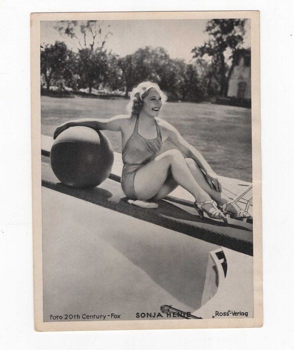 Przedwojenny Fotos Sonja Henie, Ross Verlag Lata 20/30 XX w.