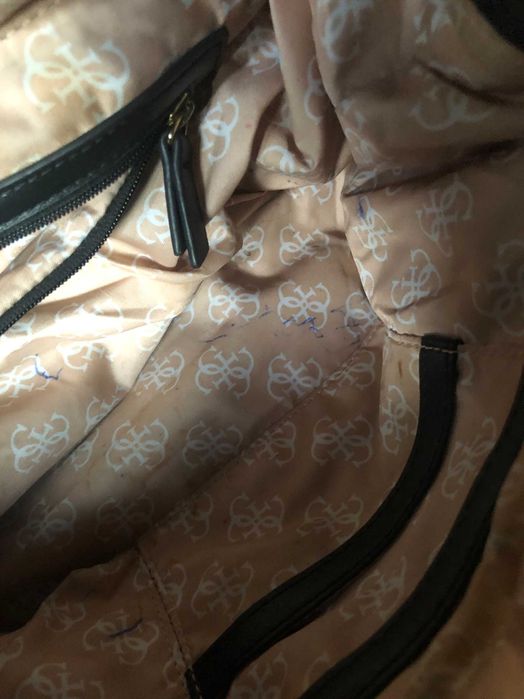 Czarna torba torebka shopper z wytłoczonym logo stan BDB
