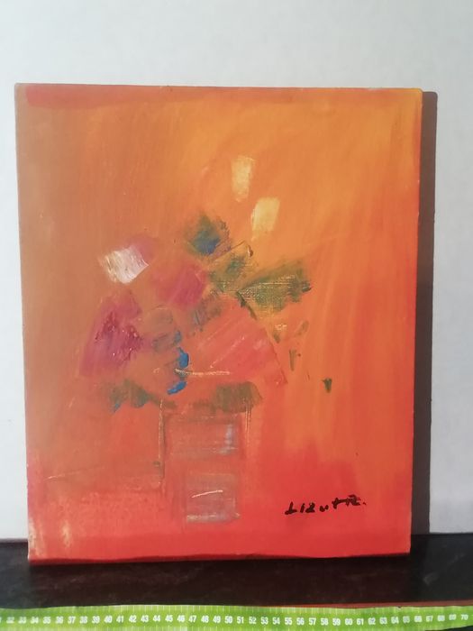 Obraz kwiaty płótno olej sygn. Lizut R. , ostatnie prace