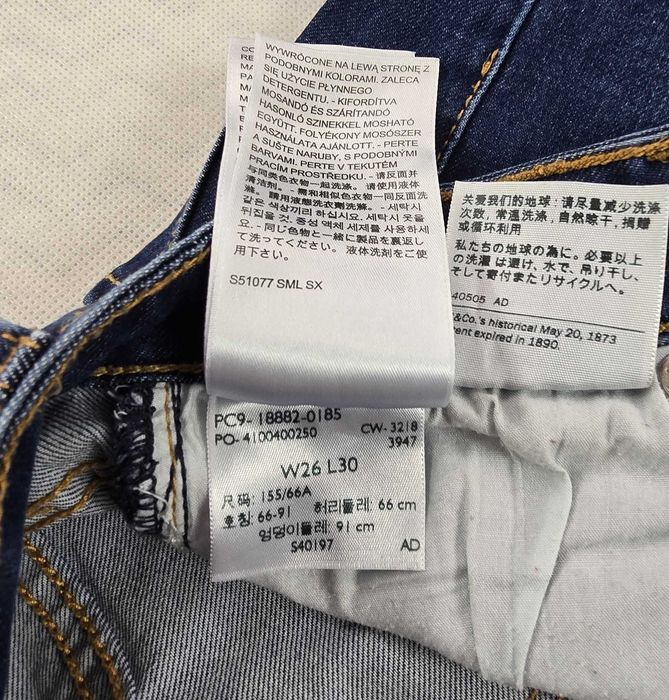 Spodnie Levi's 721 High Rise Skinny Jeans Size W26 L30 XS