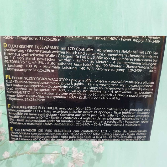 Ogrzewacz stóp, elektryczny but z pilotem z LCD Adler AD 7432