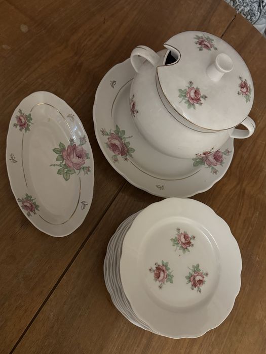 Фарфоровый сервиз Коростень | розы | СССР | винтаж