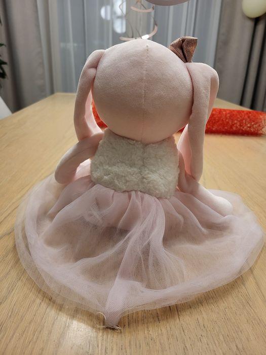 Maskotka różowy  króliczek 40cm (licząc bez uszu)
