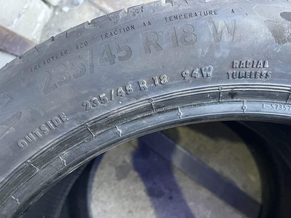 Шины 235/45 R18 Continental Ecocontact 6 пара лето 2025 год 5мм U6