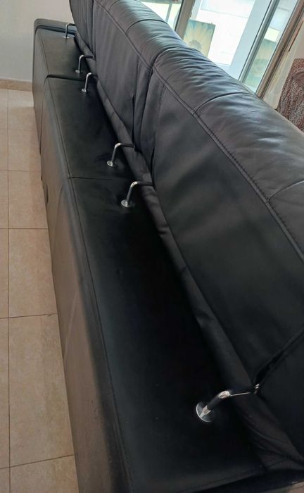 Sofá Chaise Long 3 lugares em pele