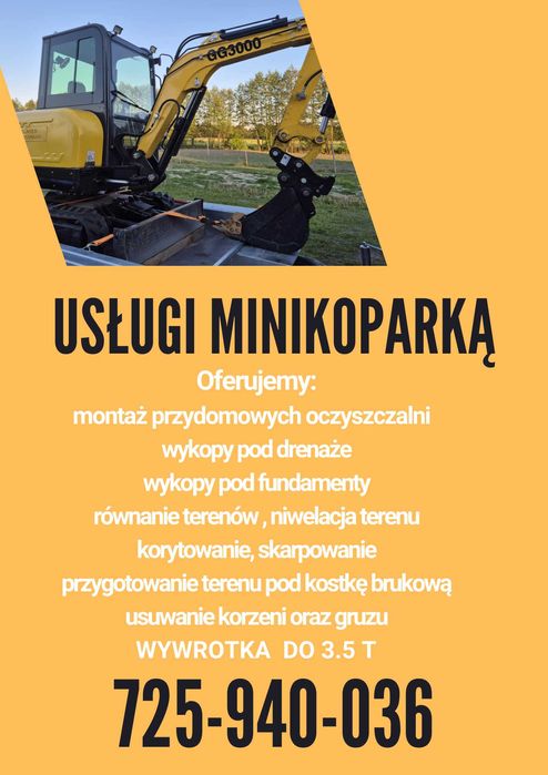 Usługi minikoparką