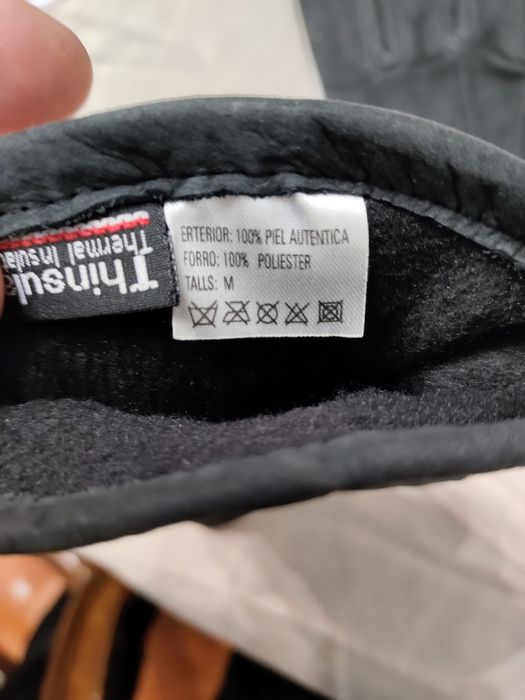 Luvas cor azul pele genuina