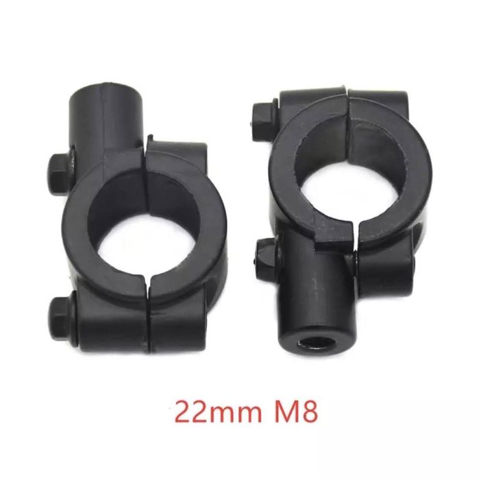 Par de suportes roscados para espelhos de haste moto M8 M10