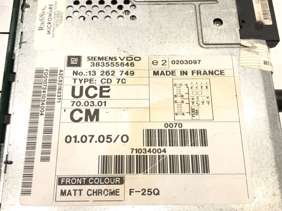 RADIO CD 70 OPEL ZAFIRA B 13262749 05-15 ODTWARZACZ