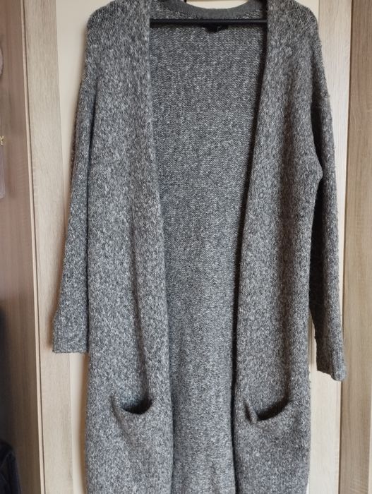 Kardigan długi szary